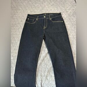 7 For All Mankind Straight Jeans in Dark Indigo 34